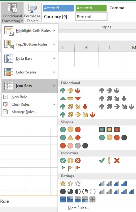 Icon set in Excel